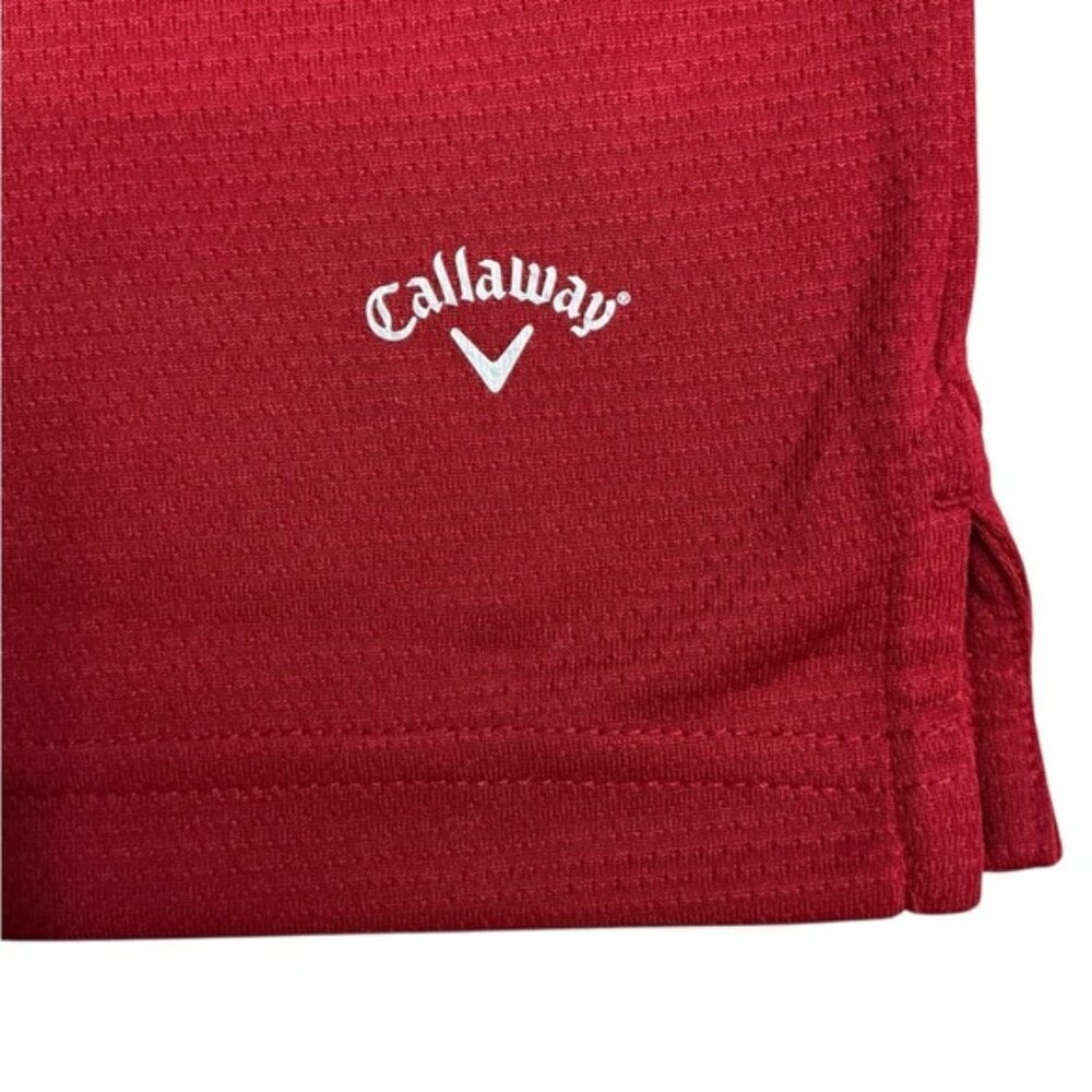 Callaway Golf Polo Shirt Opti Dri CGM211 Chili Pepper Red Men’s Small - Picture 7 of 15